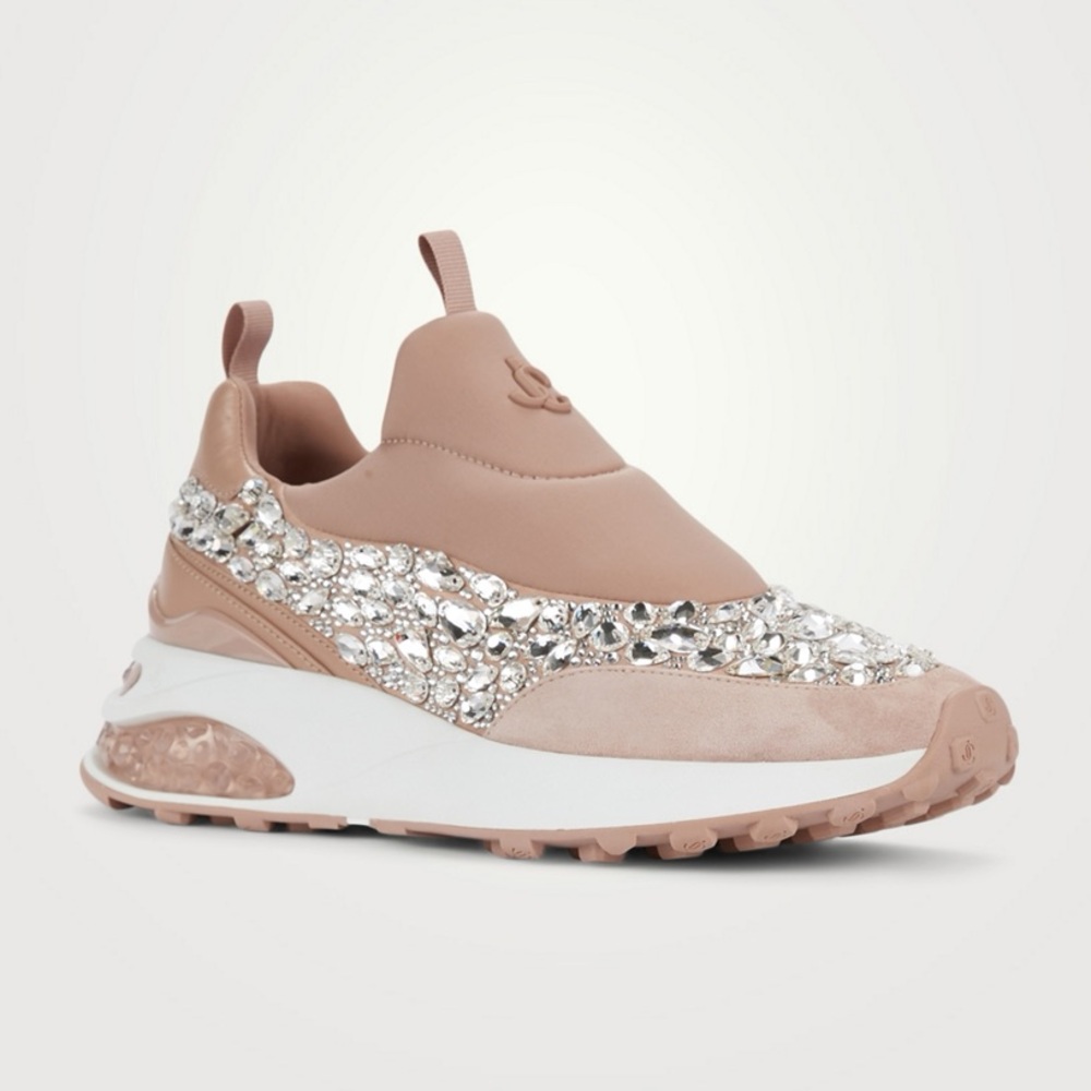 Like New - Jimmy Choo Memphis Sock Sneakers With Crystals (US 9)